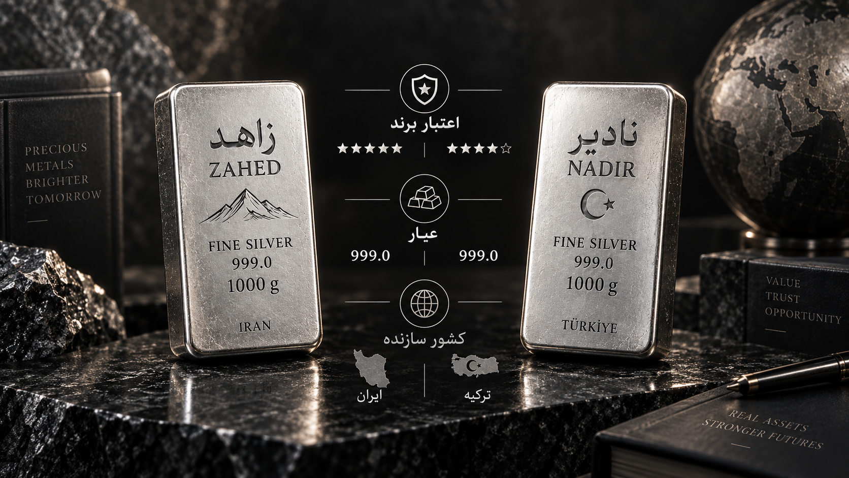 شمش نقره نادیر و زاهد